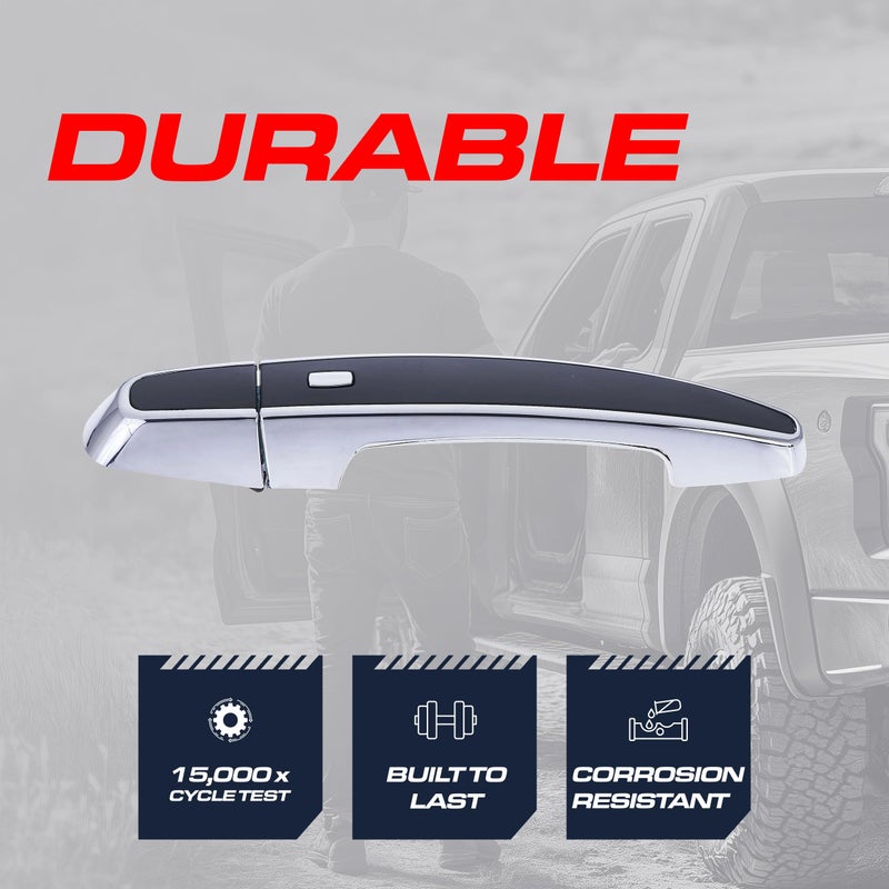 Master Tailgaters Black/Chrome Exterior Door Handle Replacement for Chevrolet Impala 2014 (LTZ Model, 4 Pin) OE Part # 13590678 | Front Left Driver Side | Easy to Install - Image 3
